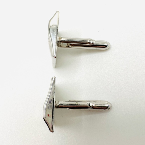SWANK Vintage Mid Century Silver Tone Bullet Style Cuff Links Matte & Shiny - Picture 5 of 11